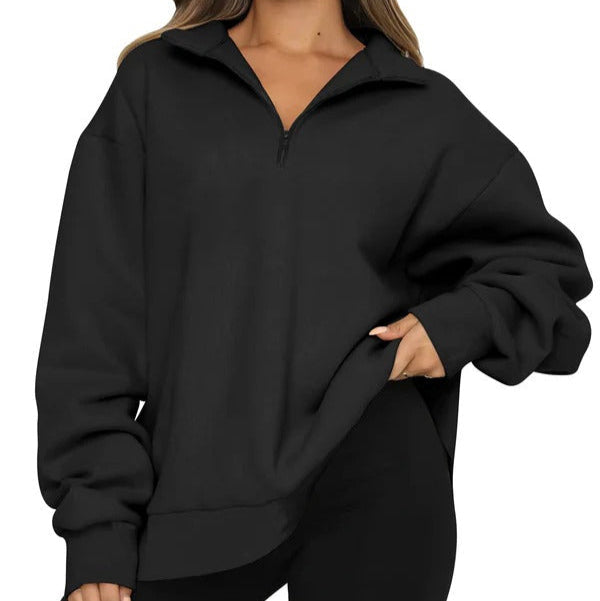 Oversized Dress Soft Cotton High Collar Short Fastening