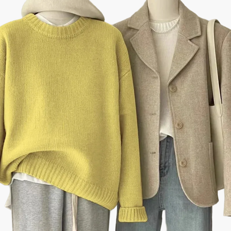 Retro Kleidungsset Japanischer Look - Strickpullover und Blazer