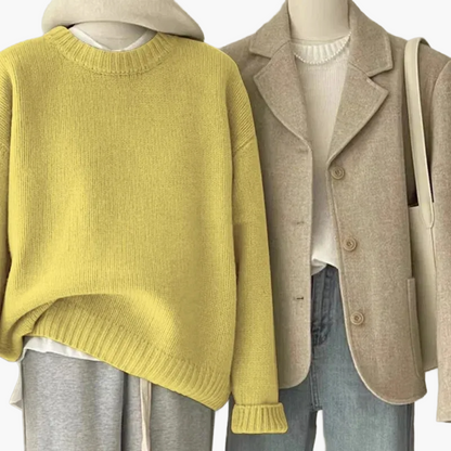 Retro Kleidungsset Japanischer Look - Strickpullover und Blazer