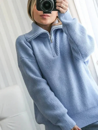 Elegant Wool Dress Casual Cut High Zipper