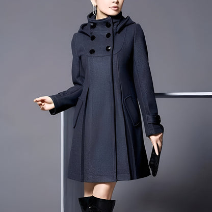 Practical women's coat casual hood pockets