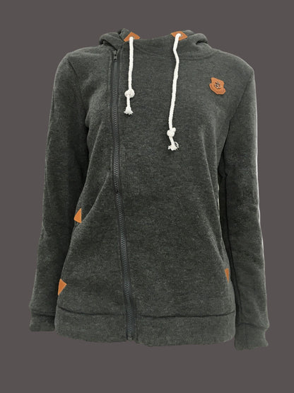 Hooded Jacket Unisex Asymmetrical Modern