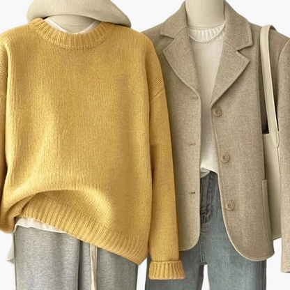 Retro Kleidungsset Japanischer Look - Strickpullover und Blazer