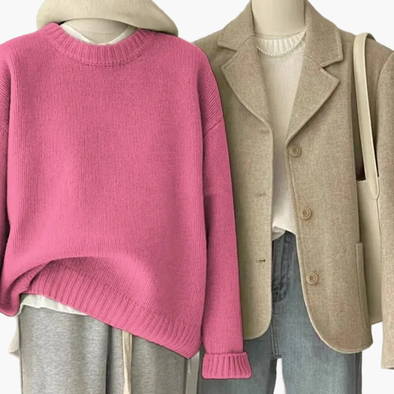Retro Kleidungsset Japanischer Look - Strickpullover und Blazer