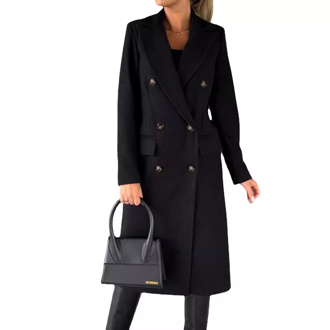 Elegant Trench Coat Women Classic Knee-length