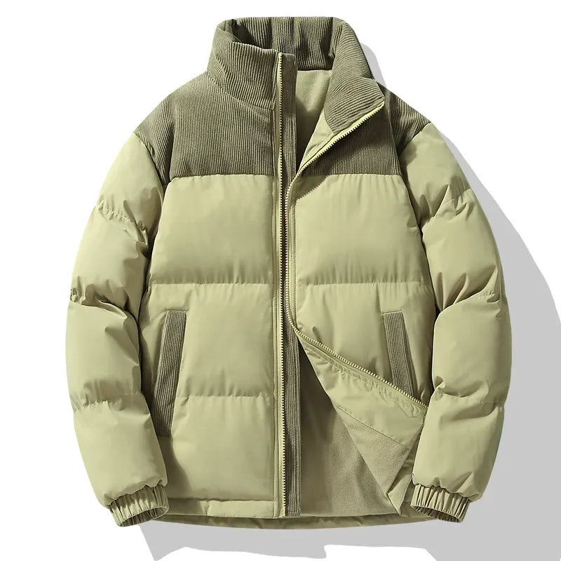Winter Jacket Oversized Quilted Corduroy Collar