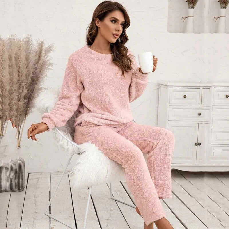 Soft Women's Bathrobe Set Long Sleeve