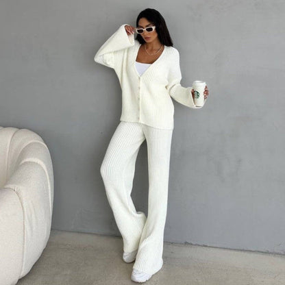 Cozy Plus Size Loungewear Set Ribbed Knit