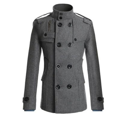 Men's Wool Slim Fit Military Look Coat