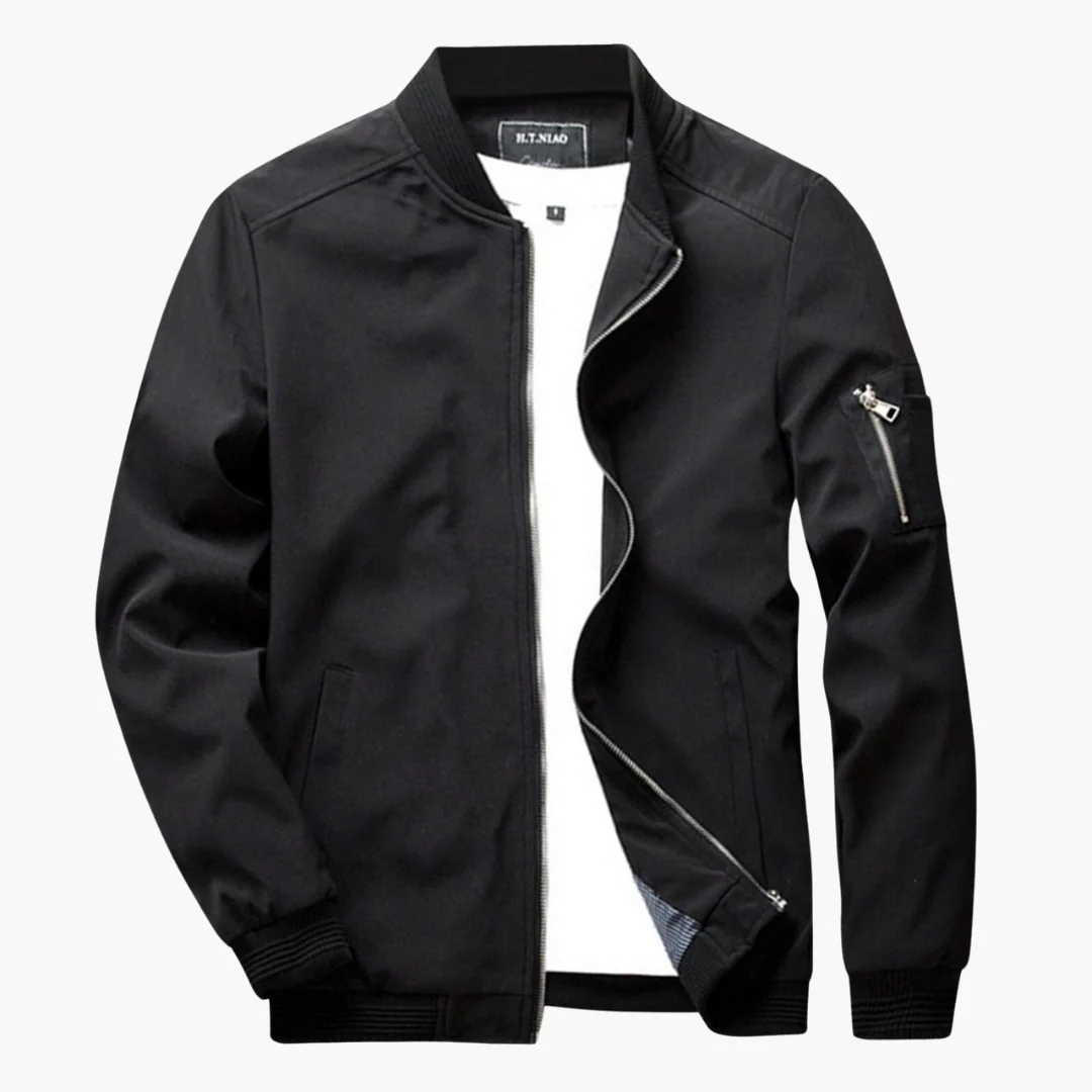 Bomberjacke Slim Fit Glatter Stoff - IdealeKleiden