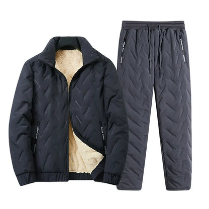 Casual Trousers Set with Soft Lambskin Lining