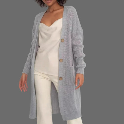 Long Cardigan for Women Soft Loose Fit with Buttons and Pockets