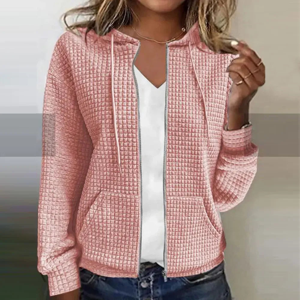 Casual winter jacket hood zipper