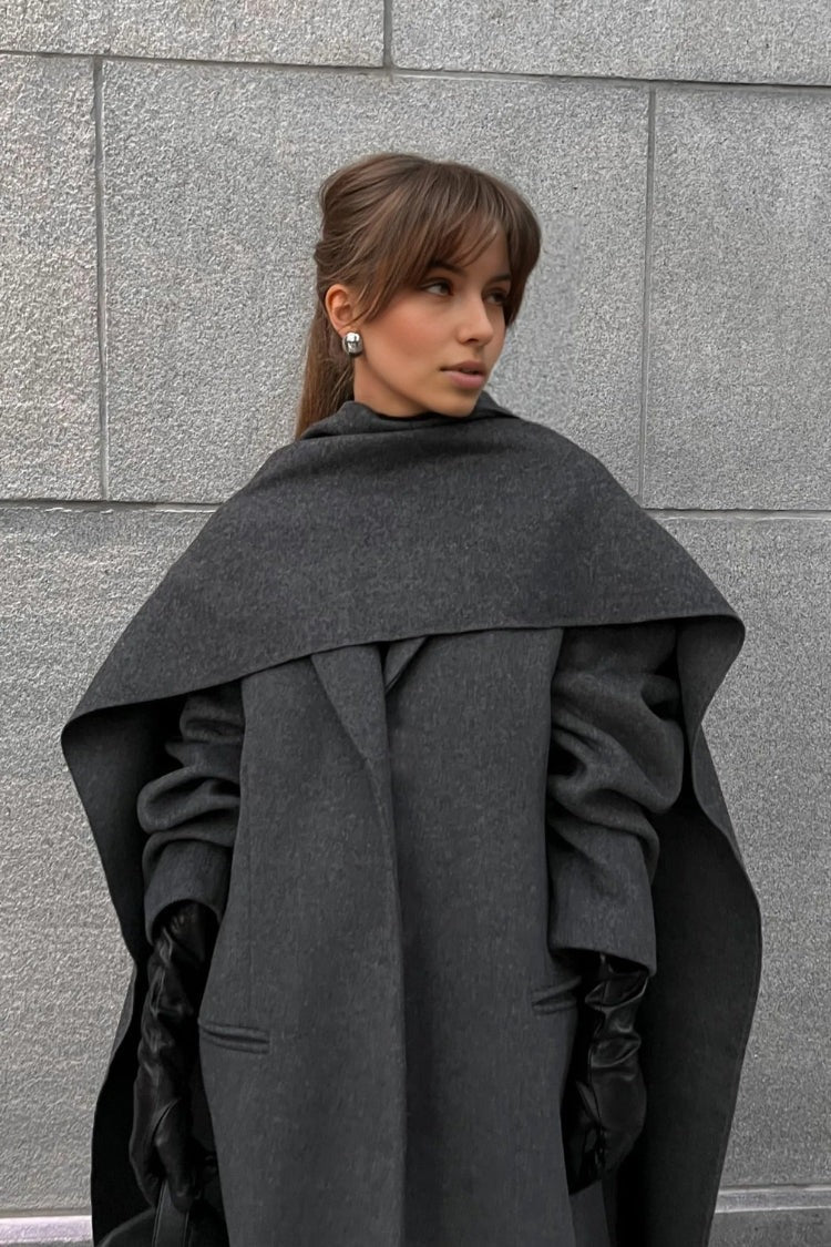 Elegant Women's Coat Cape Style Long Plus Size