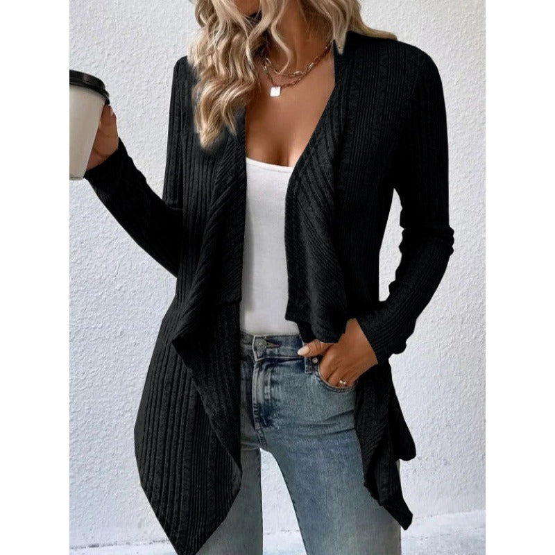 Comfortable Wool Blend Relaxed Fit Cardigan