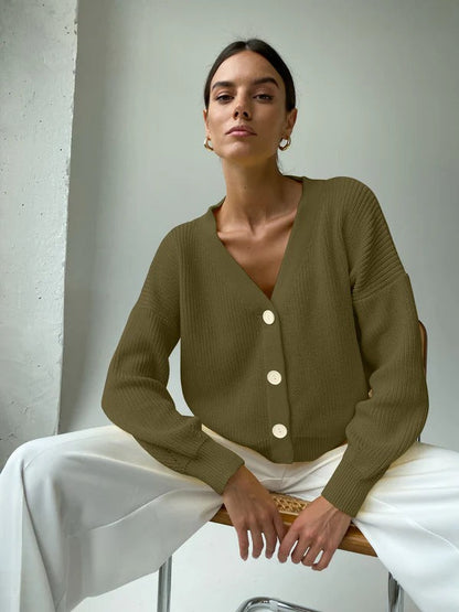 Women's Cardigan Loose Fit V-Neck