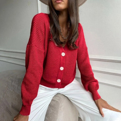 Women's Cardigan Loose Fit V-Neck