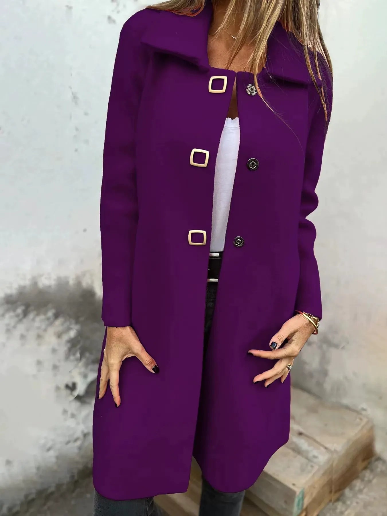 Wool Dress Elegant Knee-Length Slim