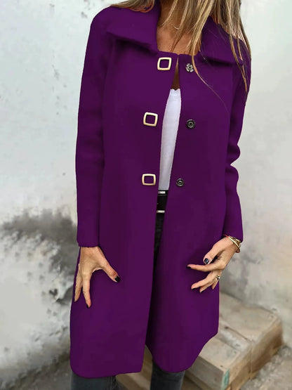 Wool Dress Elegant Knee-Length Slim