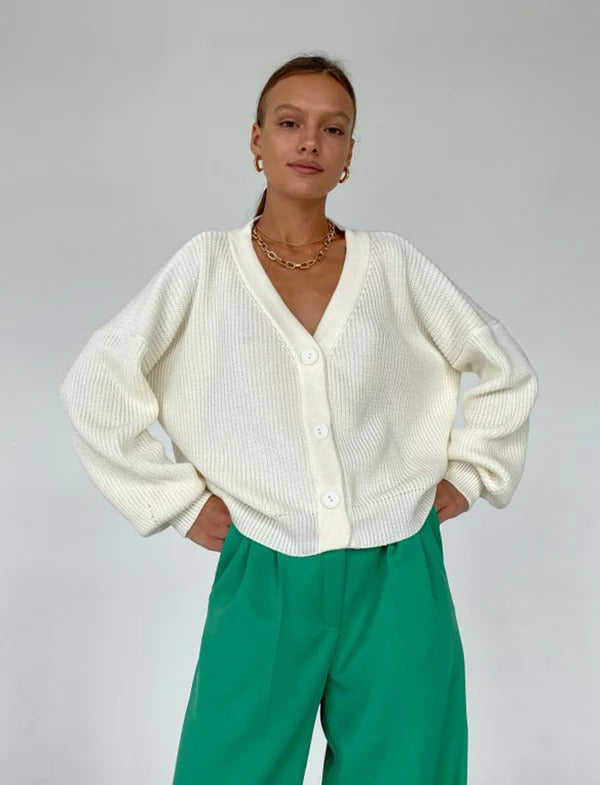 Women's Cardigan Loose Fit V-Neck