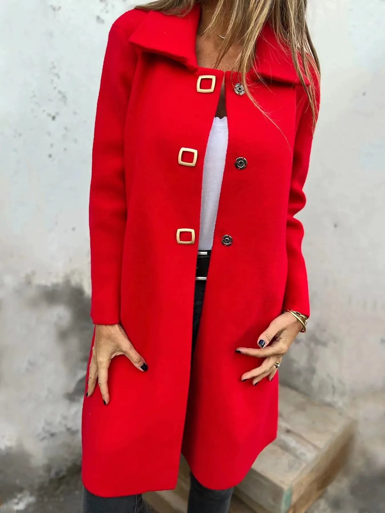 Wool Dress Elegant Knee-Length Slim