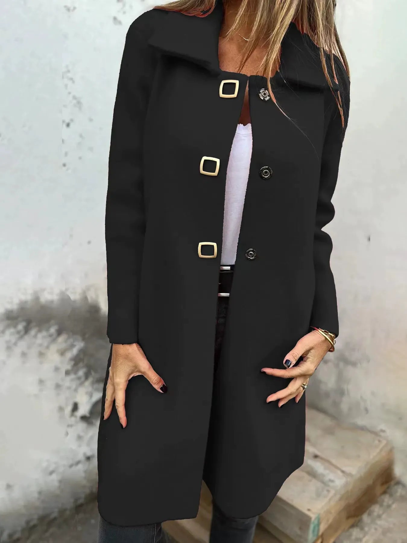 Wool Dress Elegant Knee-Length Slim
