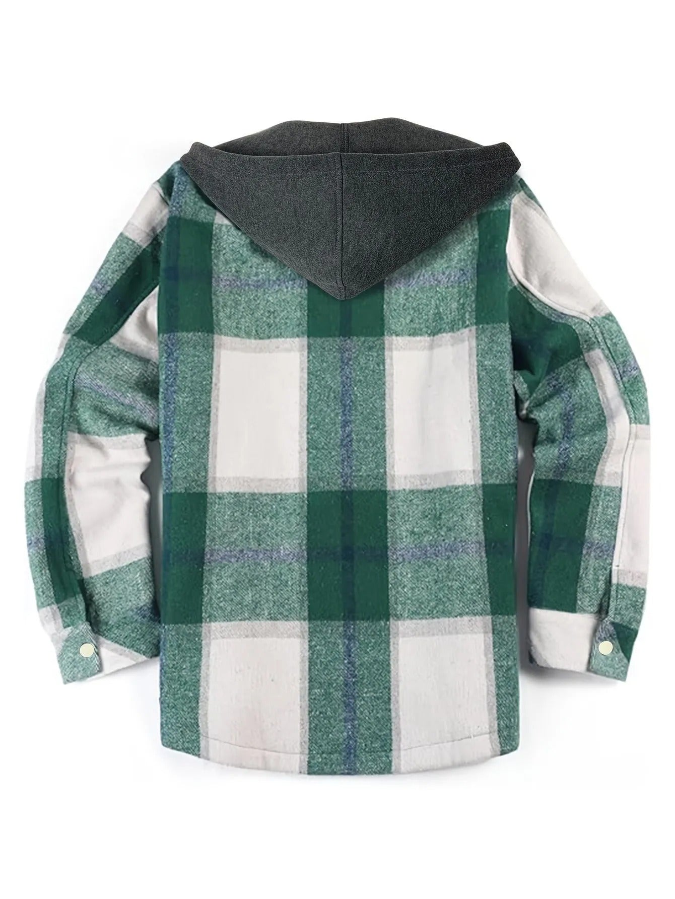 Fashionable Men's Plaid Hooded Jacket