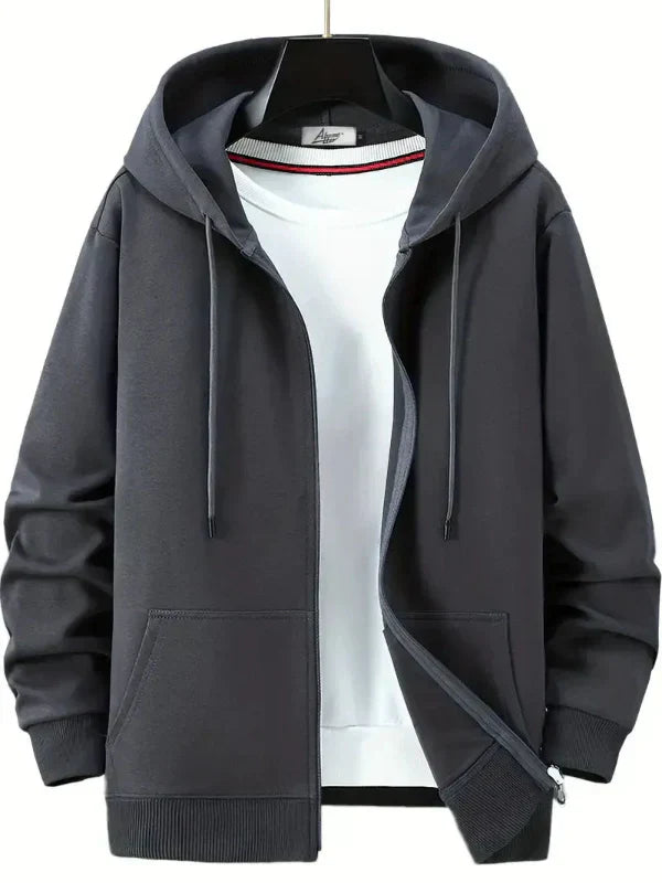 Zip-up hoodie with front pockets