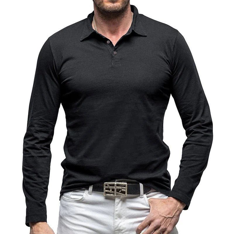 Elegantes Herrenhemd Slim Fit Langarm Knopfverschluss