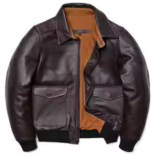 Lederjacke Elegant Schnitt Reißverschluss Spitzkragen - IdealeKleiden