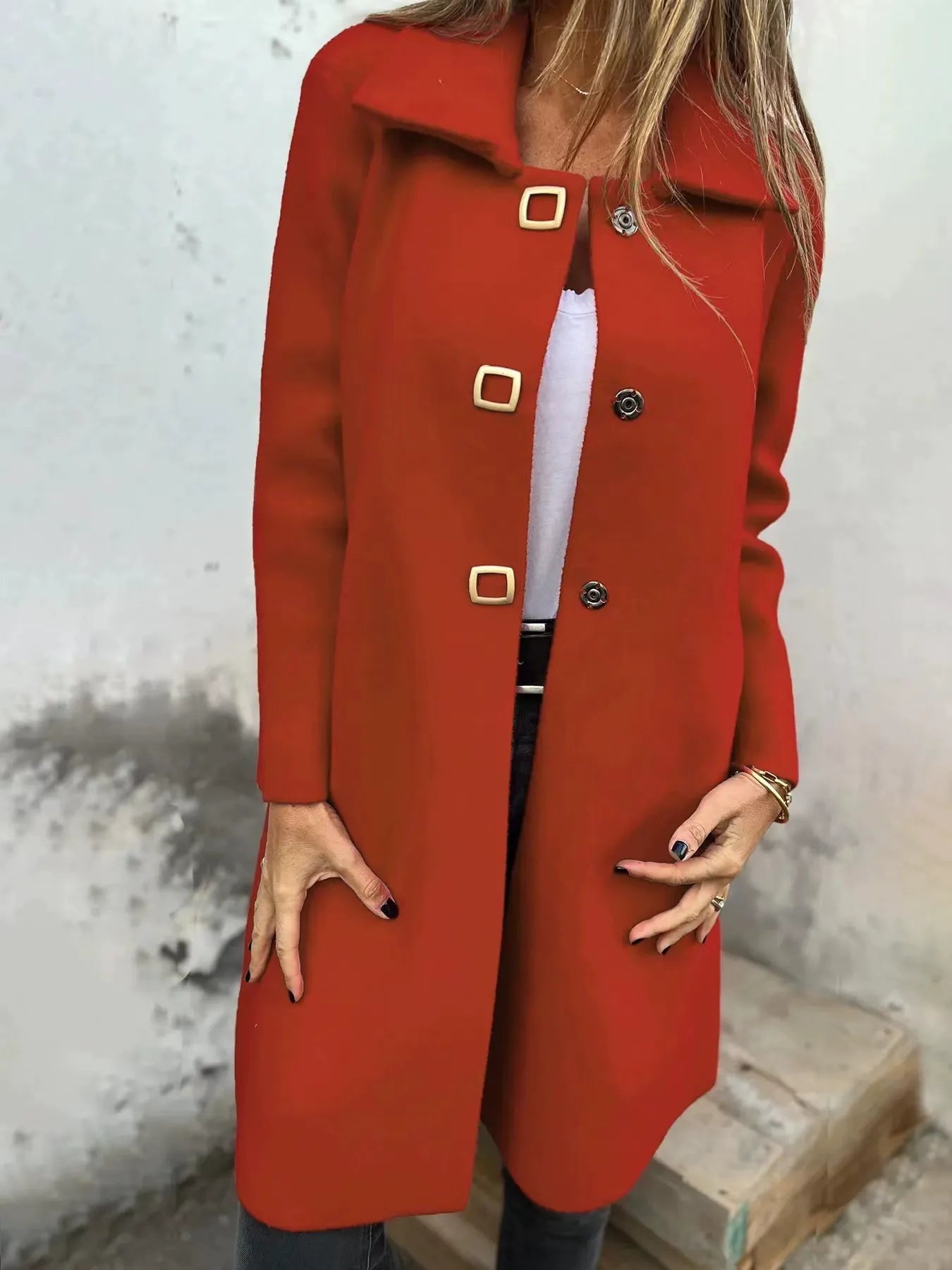 Wool Dress Elegant Knee-Length Slim