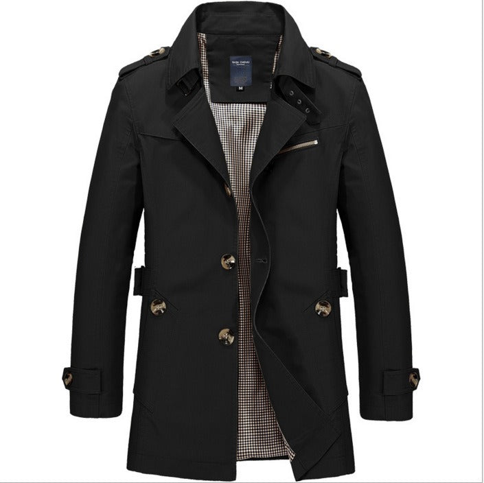 Men's Long Waterproof Elegant Trench Coat