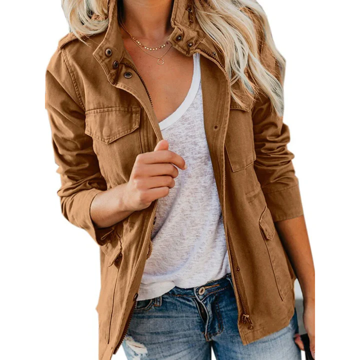 Practical Outdoor Jacket Loose Fit With Zipper