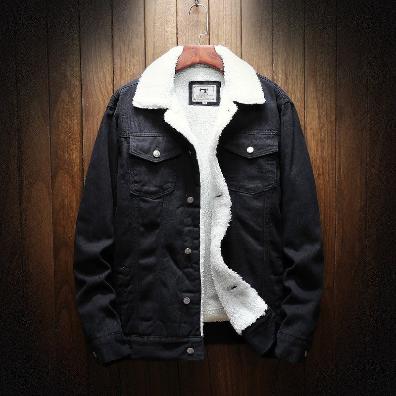 Men's Denim Jacket Warm Fleece Lining