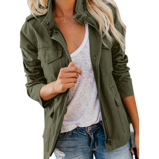 Praktische Outdoor-Jacke Relaxed Fit Baumwolle - IdealeKleiden