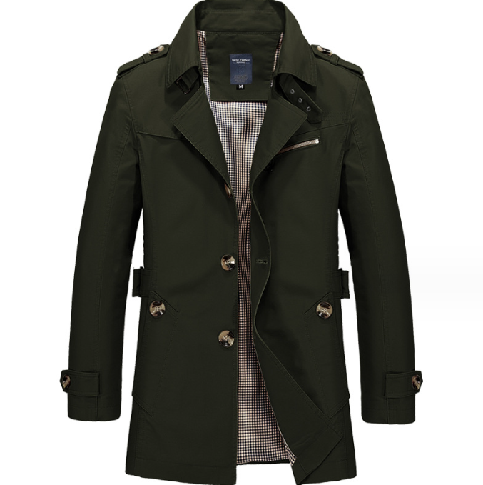 Men's Long Waterproof Elegant Trench Coat