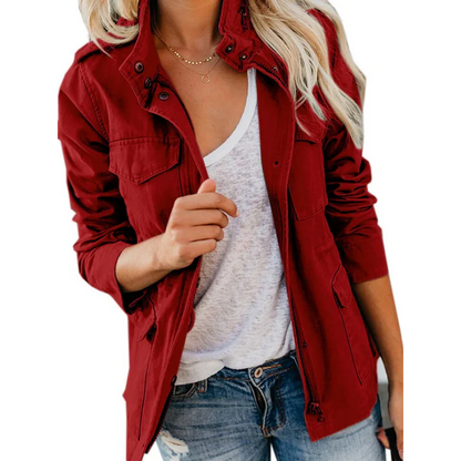 Practical outdoor jacket relaxed fit cotton