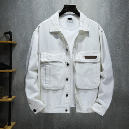 Practical Men's Black Jacket with Many Pockets