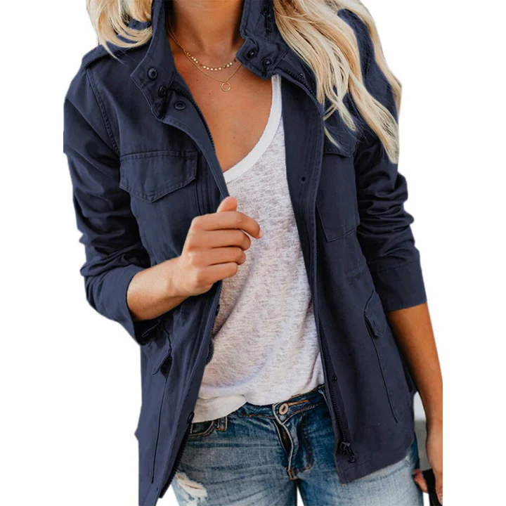 Practical Outdoor Jacket Loose Fit With Zipper