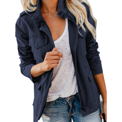 Practical Outdoor Jacket Loose Fit With Zipper