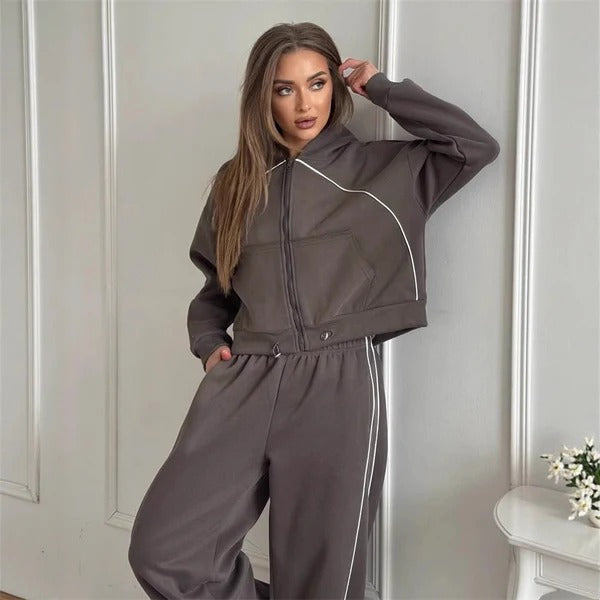 Hoodie and Joggers Set Plus Size Cotton Comfort Fit