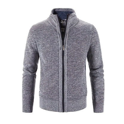 Slim Fit Cardigan Wool Knit Ribbed Edge Modern Design