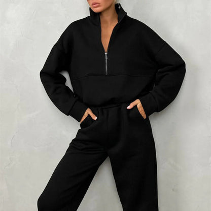 Comfortable Tracksuit Loose Fit High Neck