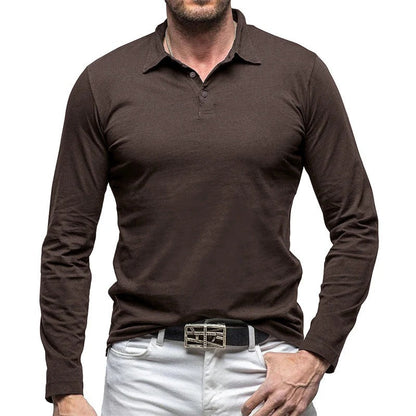 Elegantes Herrenhemd Slim Fit Langarm Knopfverschluss
