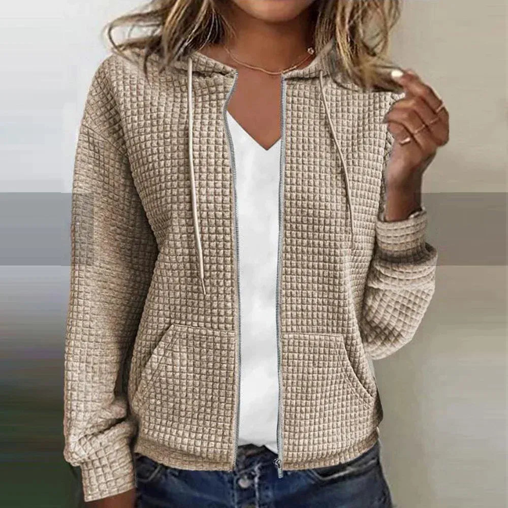 Casual winter jacket hood zipper