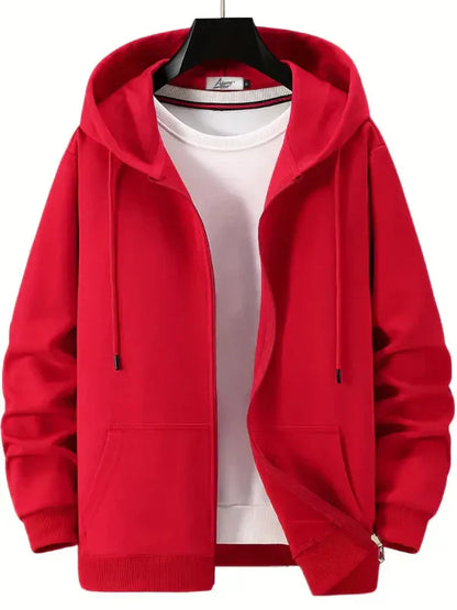 Zip-up hoodie with front pockets