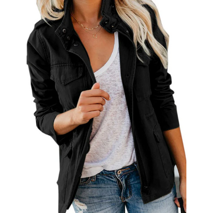 Practical outdoor jacket relaxed fit cotton