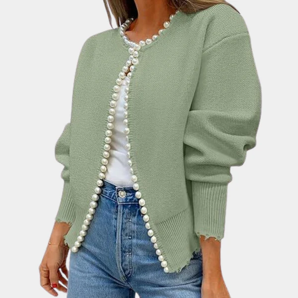 Women's Soft Cardigan Comfortable Pearl Buttons
