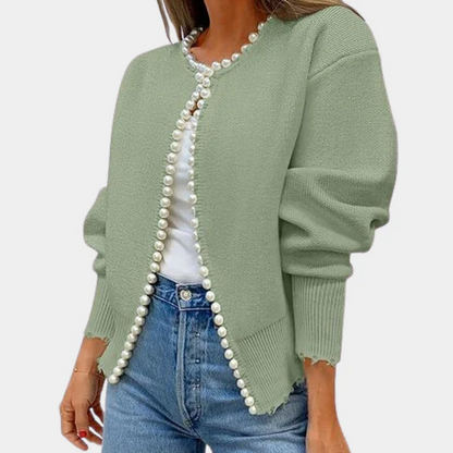 Women's Soft Cardigan Comfortable Pearl Buttons