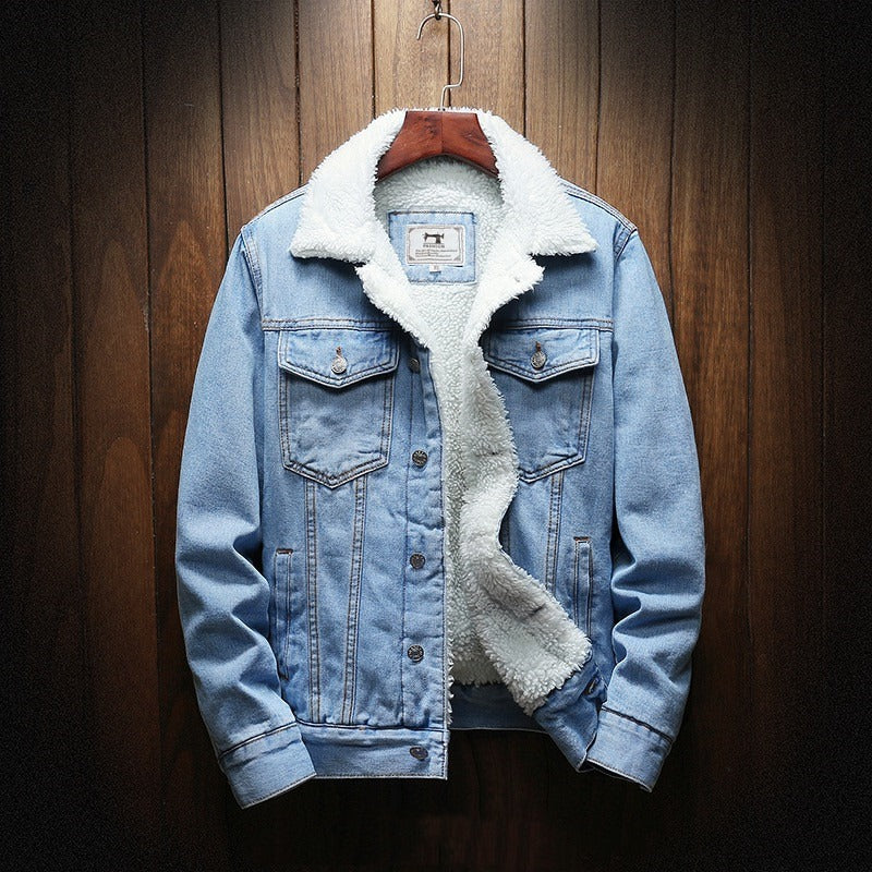 Men's Denim Jacket Warm Fleece Lining